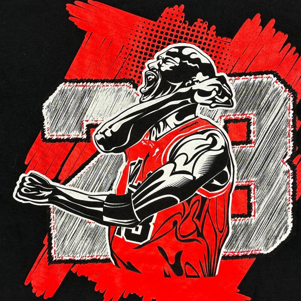 Snelos Sneakers Mens Black Graphic T-Shirt XL 100% Cotton Michael Jordan Design